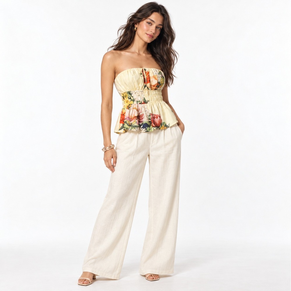 ANTHROPOLOGIE Women's New Somerset Strapless Silken Blouse SMALL OB2411810